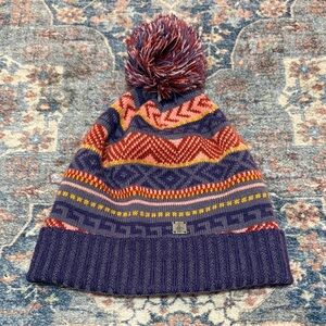Smartwool Multicolor Striped Beanie with Pom-Pom